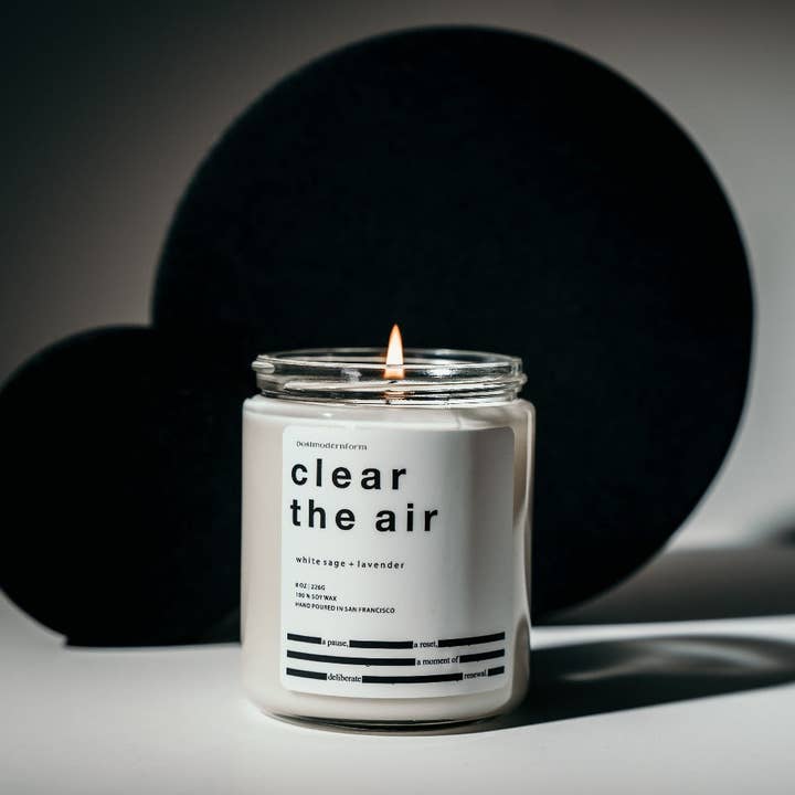 postmodernform - Wholesale Jar/Filled Candle - clear the air / white sage + lavender soy wax candle1