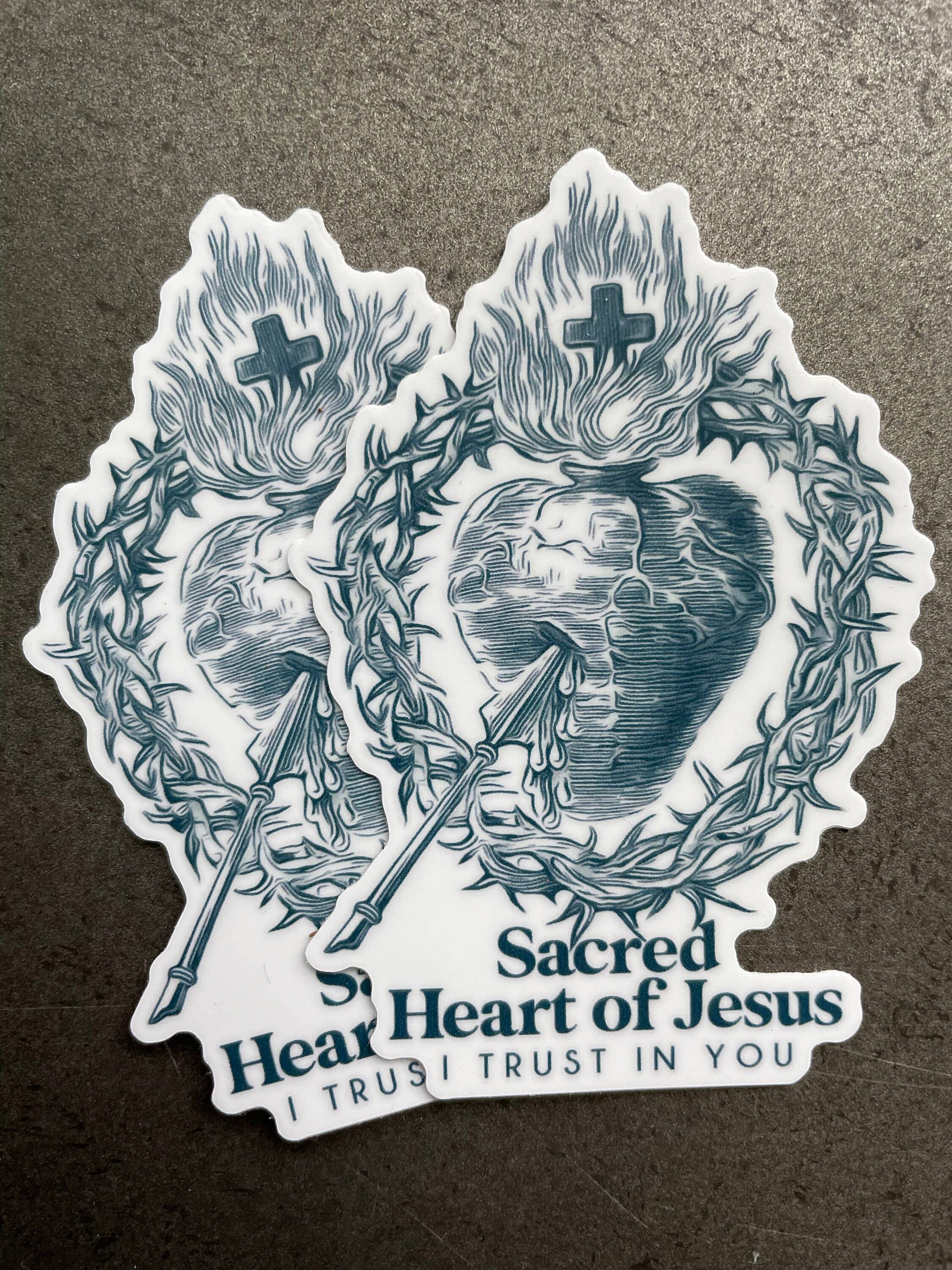 The Stump of Jesse - Wholesale Sticker - Sacred Heart of Jesus, I Trust In You Vinyl Catholic Sticker1