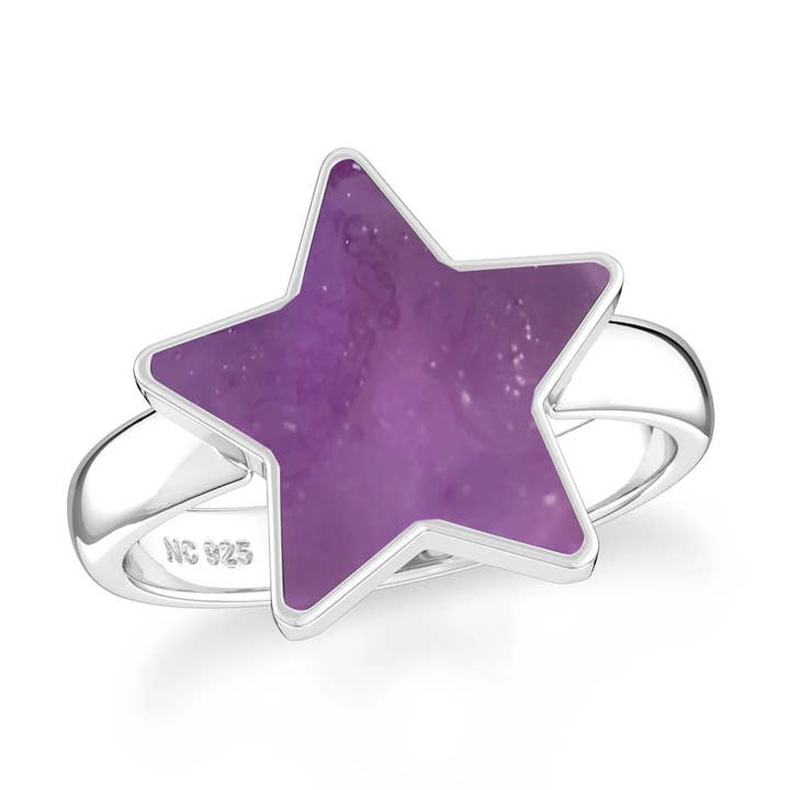 Natural Gemstone Star Shape Ring, Silver for wholesale by Nature Crafts