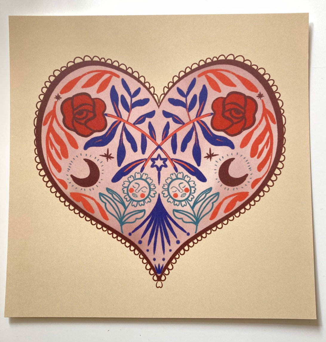 Serena Niesley - Wholesale Art Print - Leaning In (Heart) Print (8x8)1