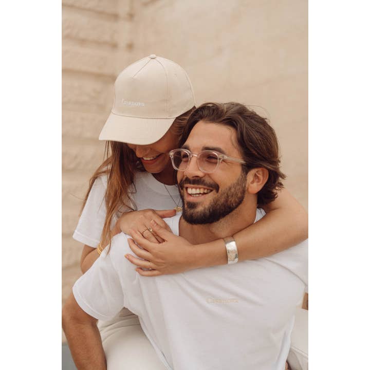 Un baiser français s'il vous plaît – Großhandel Basecap – Unisex – Beige Baumwollkappe für Herren3