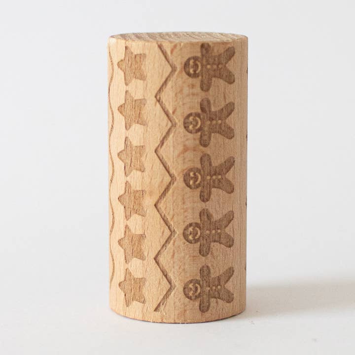 Rouleau en bois - Motif de Noël pour la vente par Studio de Rijk