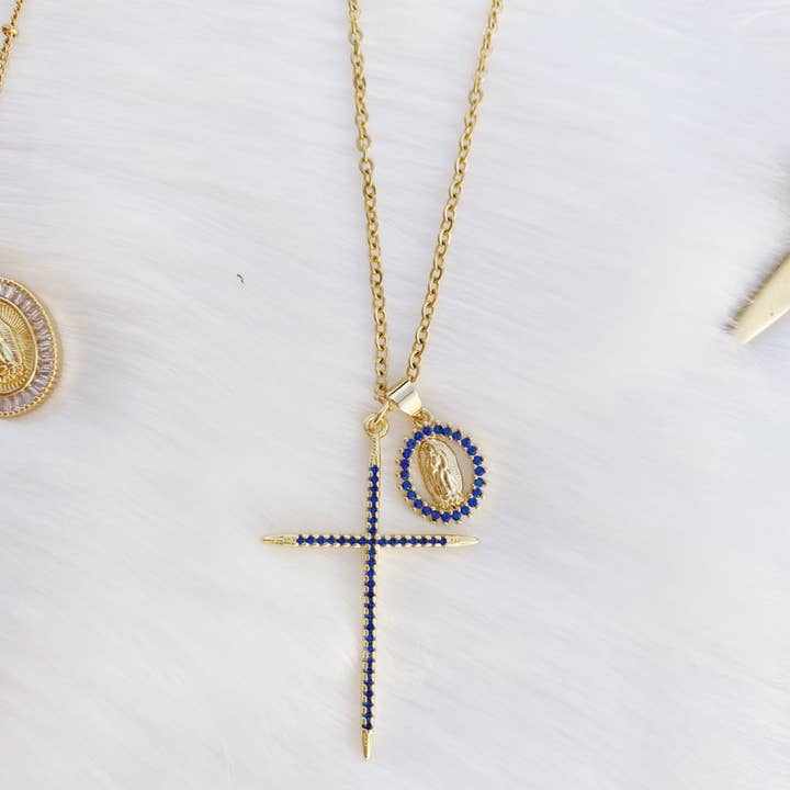 Colgante religioso con doble dije de oración de medianoche para venta al por mayor de Kismet Showroom