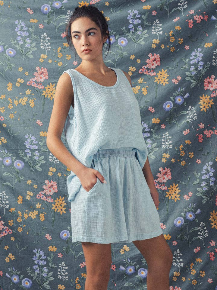 Urban Daizy - Wholesale Tank Top - Women's - Vintage Washed Double Gauze Tank Top7