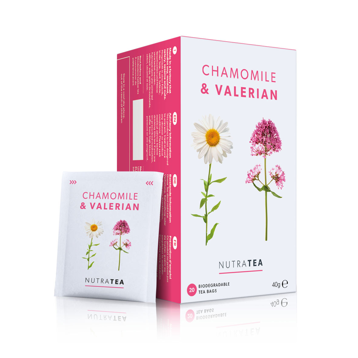 NutraTea – wholesale Health/detox tea – Chamomile & Valerian Herbal Tea0