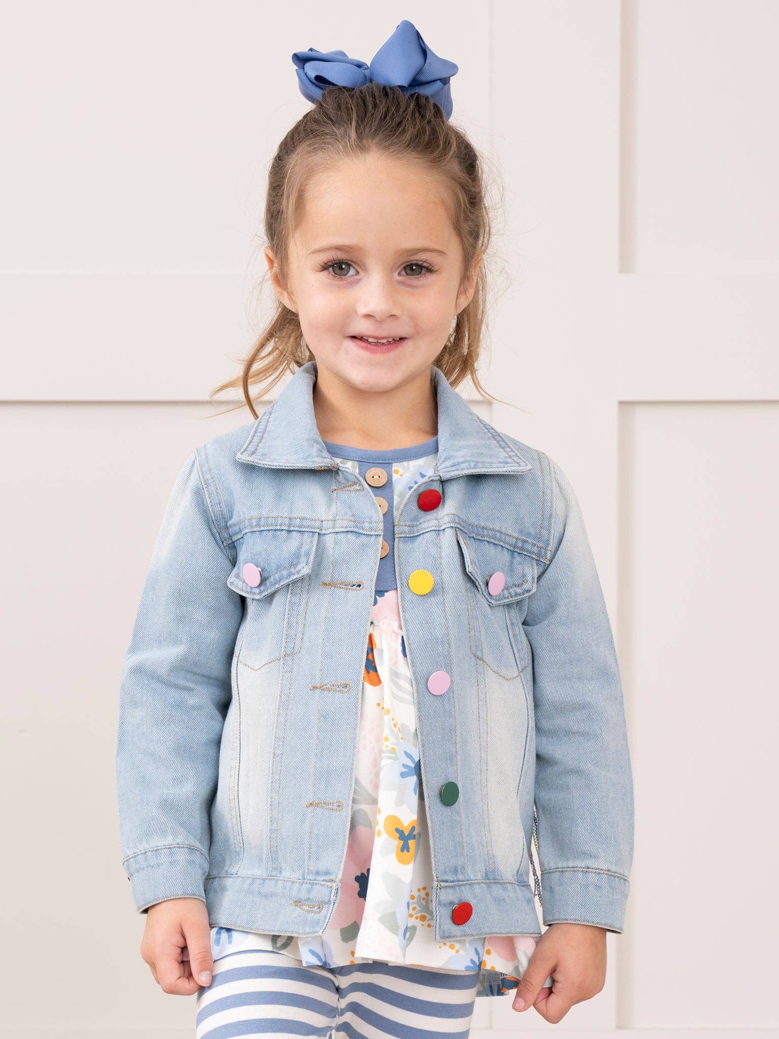 Marie Nicole Clothing - Wholesale Denim Jacket - Kids - Rainbow Sequin Denim Jacket5