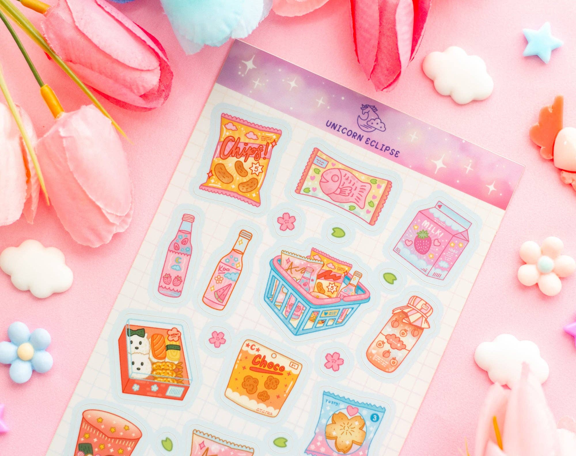 Unicorn Eclipse - Vente Autocollant - Feuille d'autocollants Mini Mart1