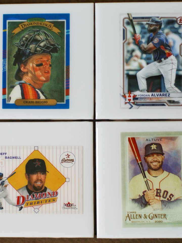 Houston Astros Coasters - Ceramic Tile Made from Cards for wholesale by Jake and Dean Uncommon Coasters
