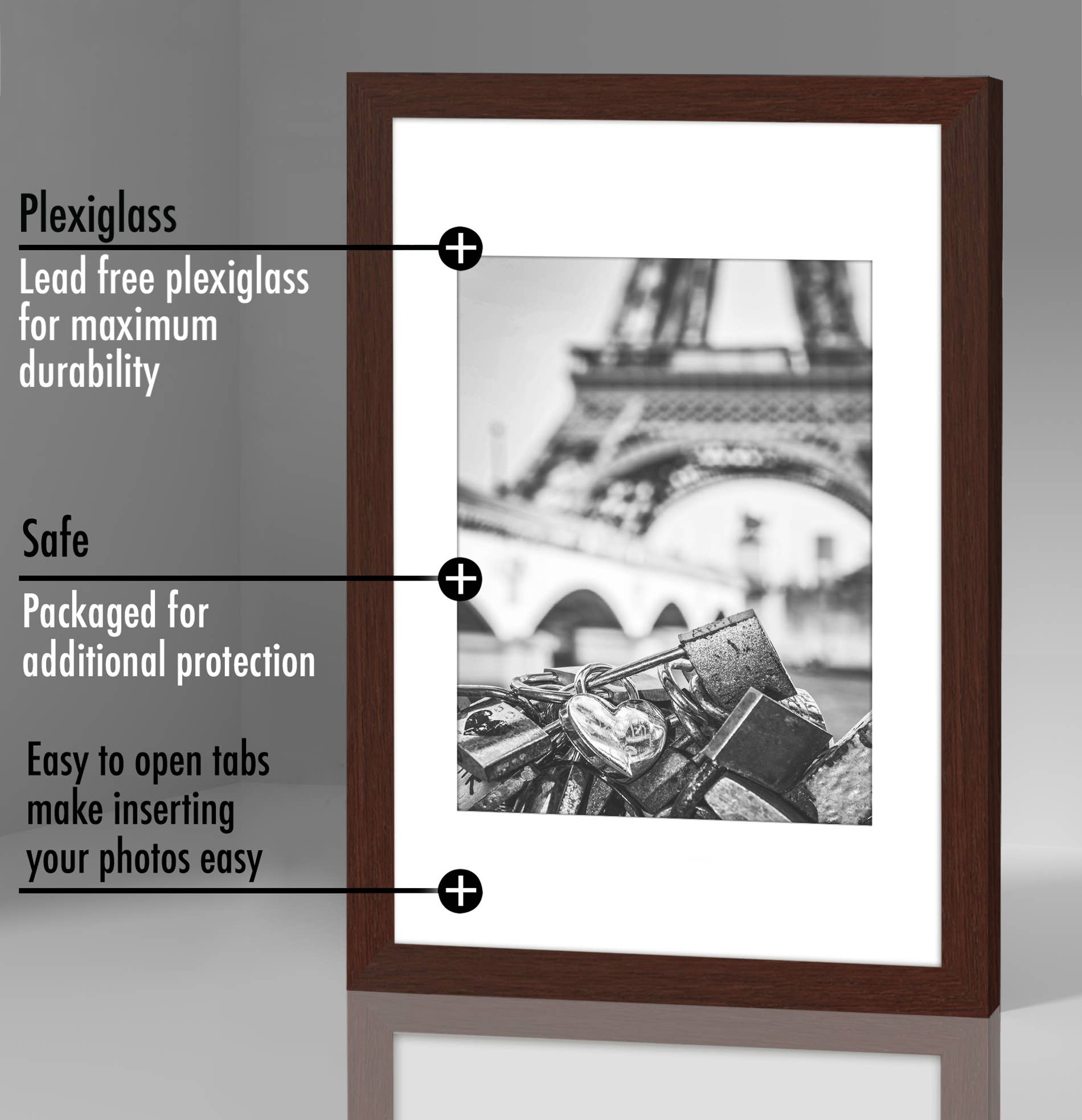 Americanflat - Wholesale Picture Frame - Americanflat Picture Frame with Mat Slim Molding (5 Pack)46