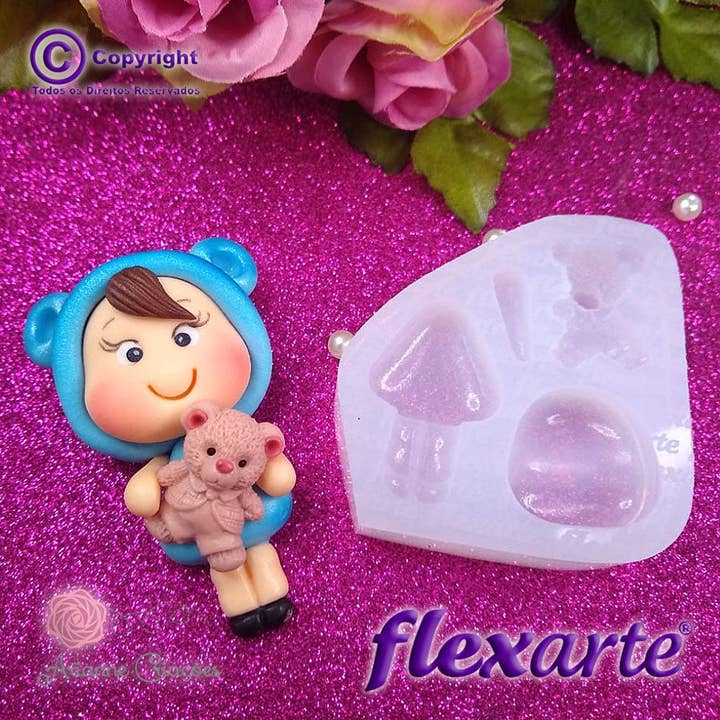 Flexarte USA - Wholesale Craft supplies - Atwell Doll with Bear Silicone Mold2