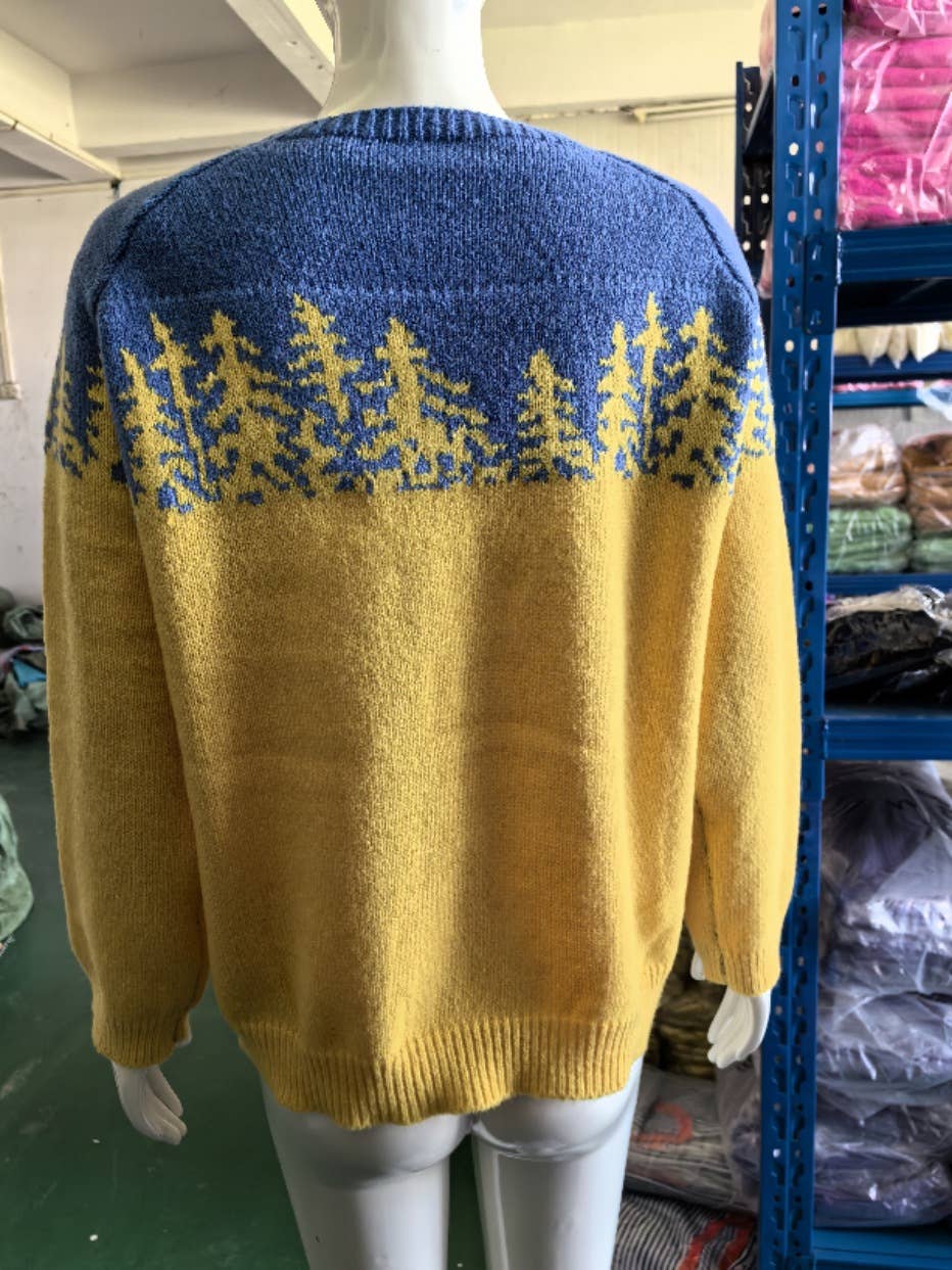 Rosa Clothing - Wholesale Knit Sweater - Women's - Cottagecore Vintage jacquard knit sweater jumper31