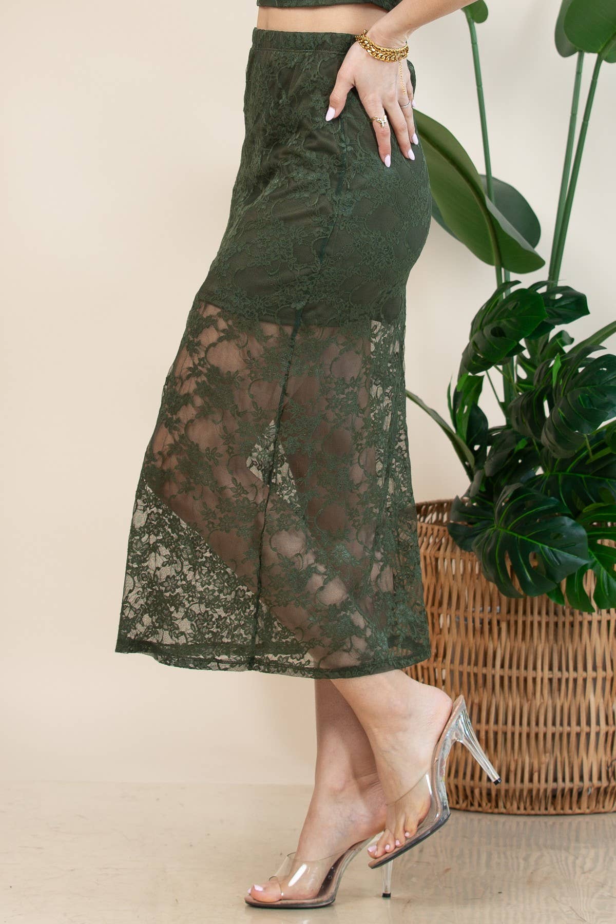 Nylon Apparel – Großhandel Rock – Damen – S1642-Camila-Camila Florale Spitzenelastik-Bandrock1