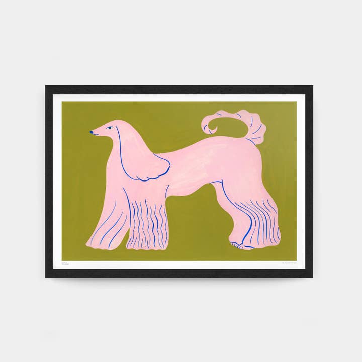 Evermade - Wholesale Art Print - Pink Afghan Hound Art Print