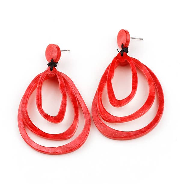 Boucles d’oreilles pendantes à couches avec mouvement naturel pour la vente par Domoflor s.l