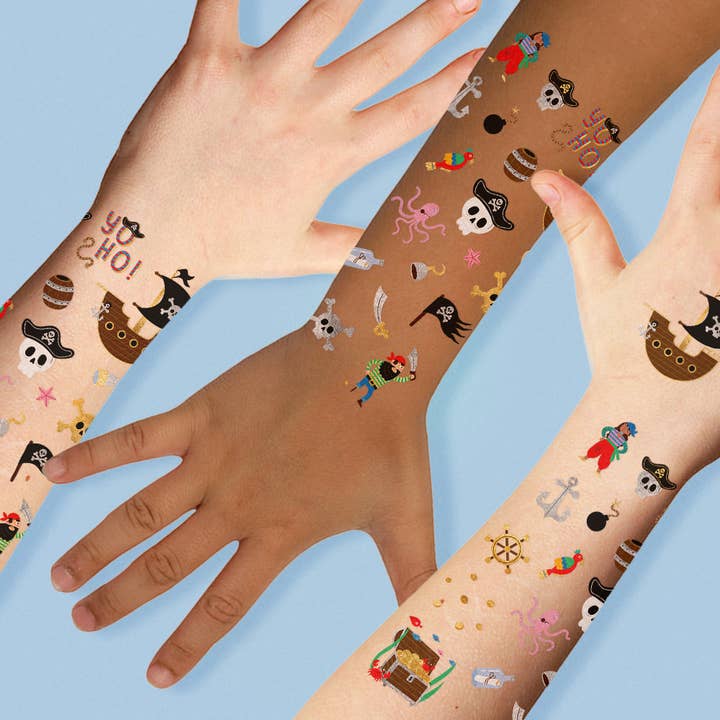 Flash Tattoos - Wholesale Temporary Tattoo - Kids - PIRATE TEMPORARY TATTOO KIDS PACK
