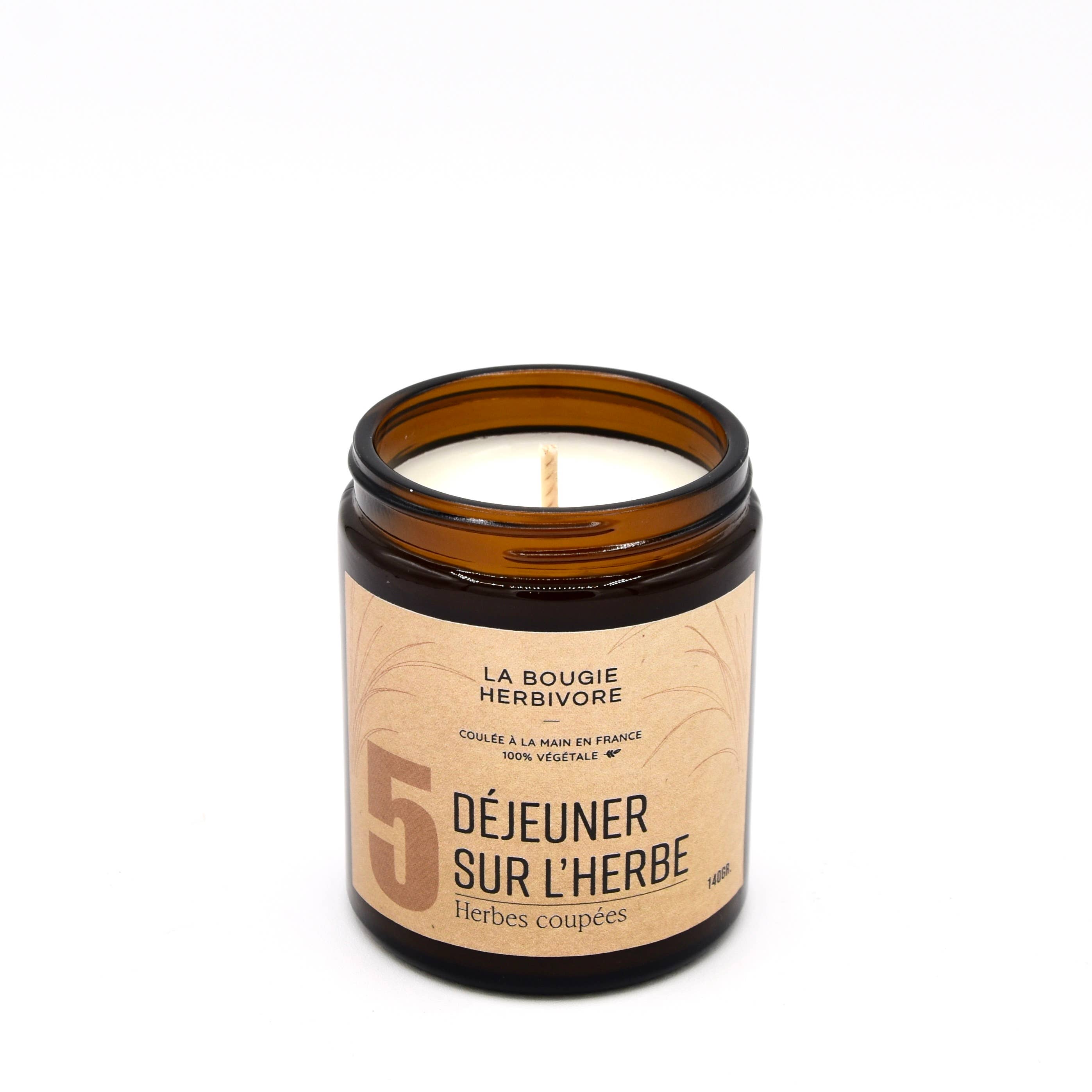 LA BOUGIE HERBIVORE - Vente Bougie en bocal - Bougie parfumée naturelle N°5 Déjeuner sur l'herbe 3 formats8