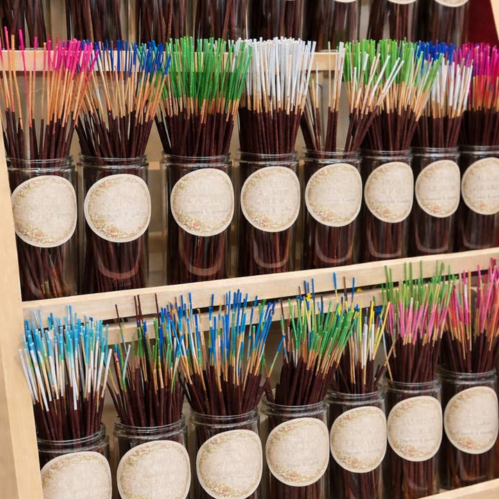 DIY Display 600 Incense, Pick Your Sticks & Labeled Jars for wholesale by Rose of Eden Home & Scents
