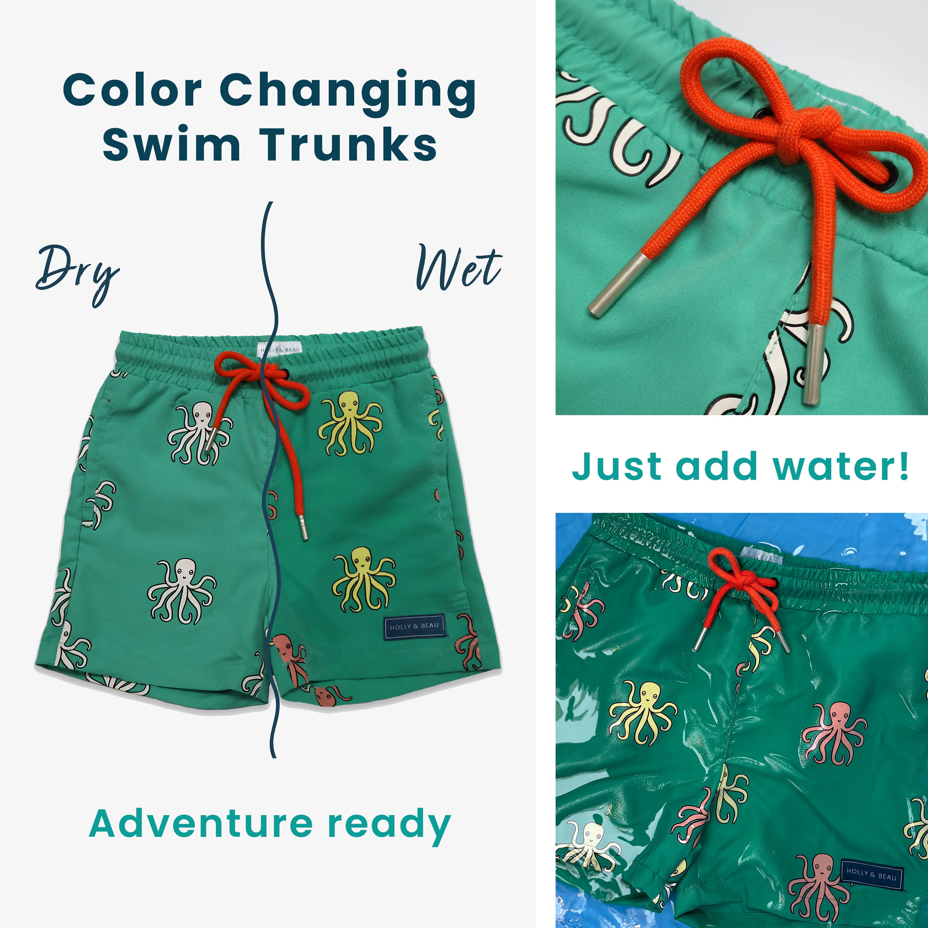 Holly and Beau – wholesale Swim shorts – Kids – Octopus Color Changing Boys Swim Trunks2
