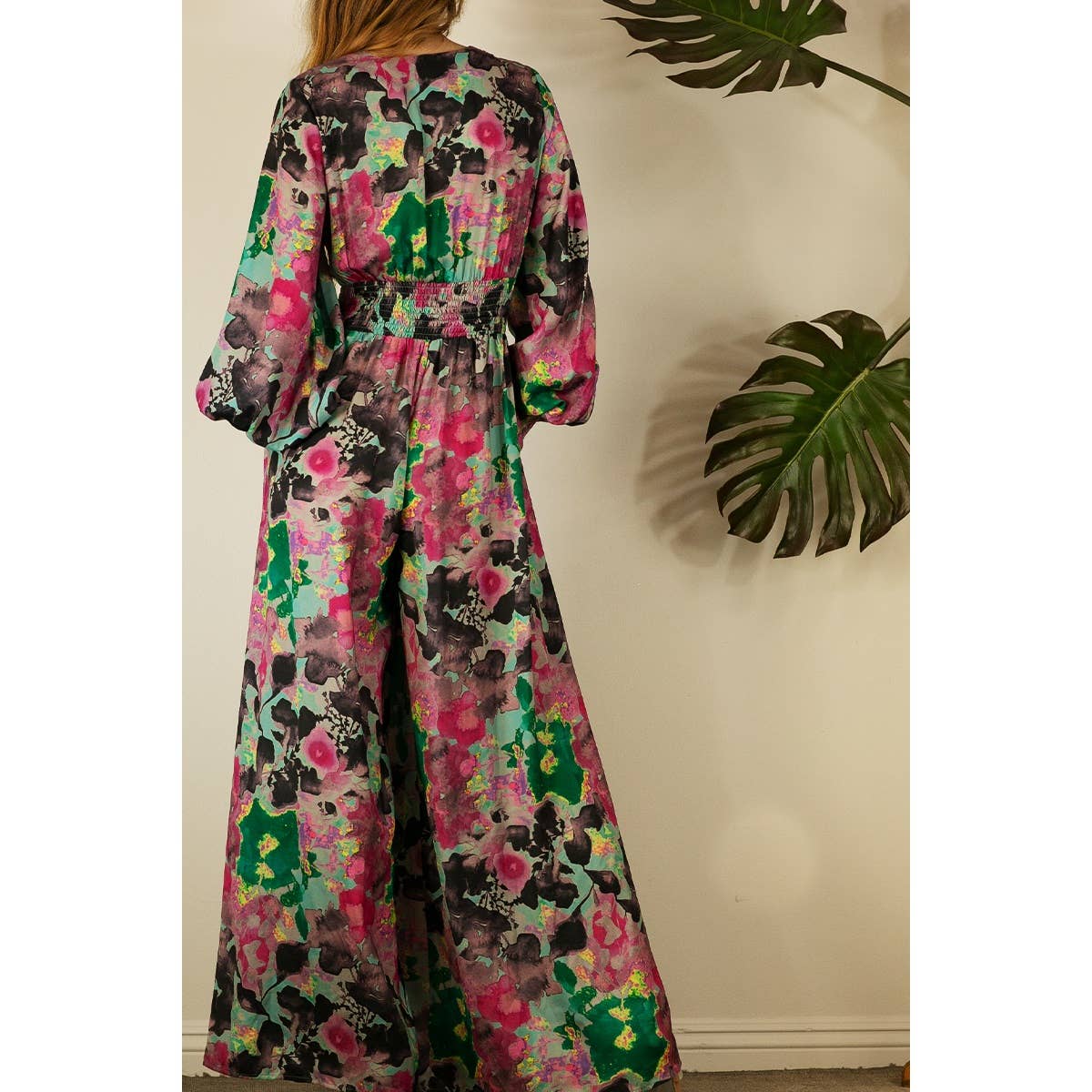 MULTI BLUME Weicher Jumpsuit mit floralem Frontband für den Großhandel auf Faire5