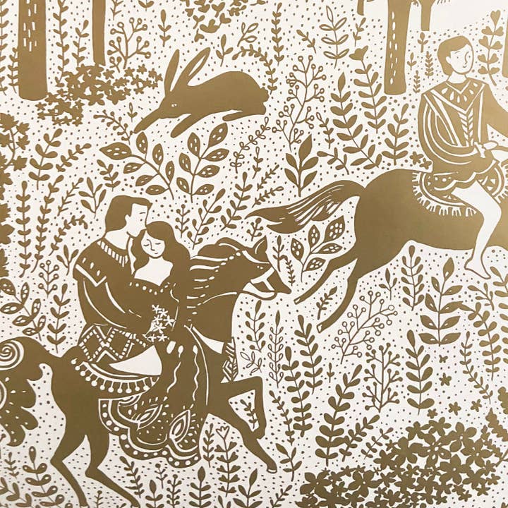 Chow's Stories - Wholesale Flat Wrap - Fairy tale wrapping paper,Luxury wedding gift wrap
