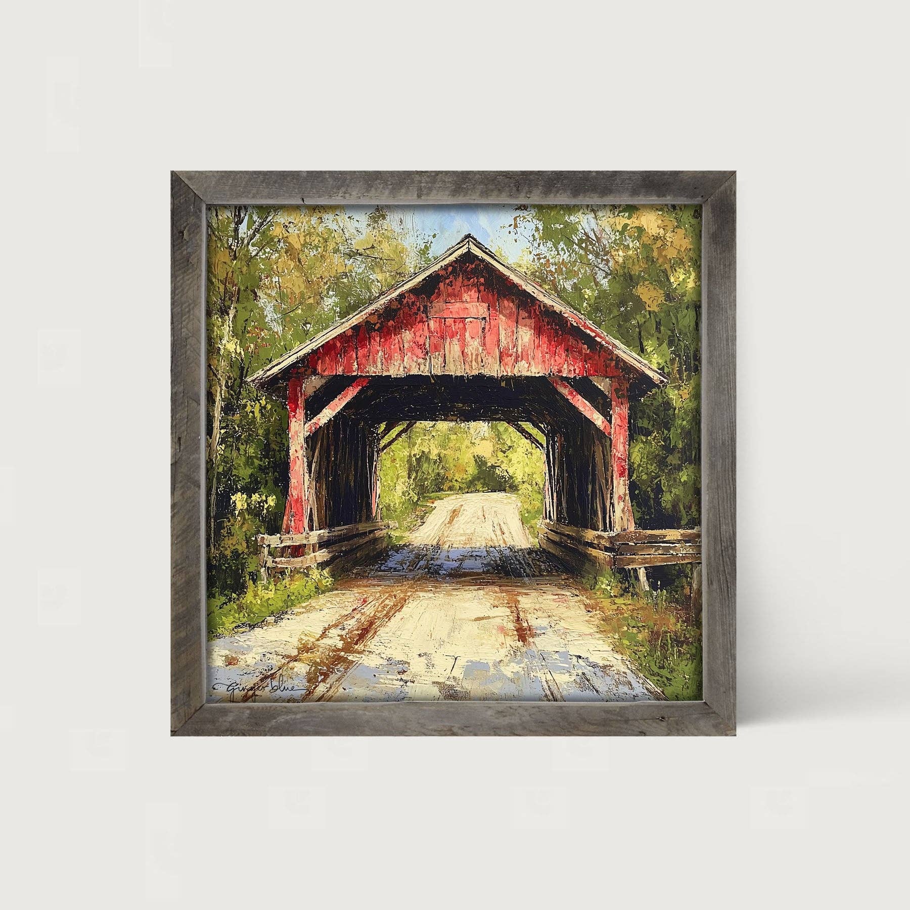 ginger blue - Wholesale Art Print - Covered Bridge9