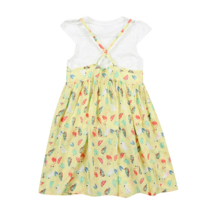 ToTo Heros – wholesale Dress – Kids – Jessi Summer Graphic Print Angel Sleeve T-Shirt Layer 2-in-1 Cami Dress
