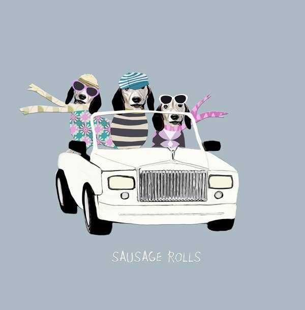 Sally Scaffardi Design - Wholesale Everyday Greeting Card - Animal049 ... Sausage Rolls Greeting Card1