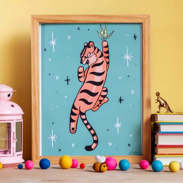 11x14 Tiger Art Print - Recycled Eco-Friendly for wholesale by Shawna Smyth Studio