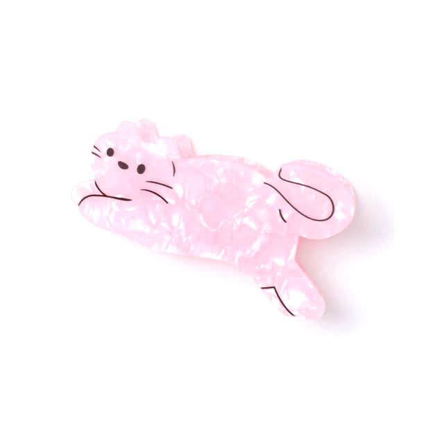 Fermaglio per capelli rosa a forma di gatto saltante con effetto perlato per la vendita all'ingrosso da parte di Inca UK