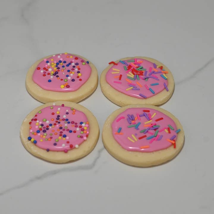 Just Dough It! Fake Foods - Wholesale Decorative Tabletop Object - Fake Frosted Sugar Cookies with Sprinkles - Set of 124