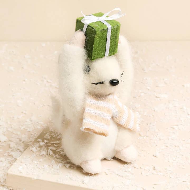 Christmas Present Felt Mouse Decoration for wholesale by Lisa Angel