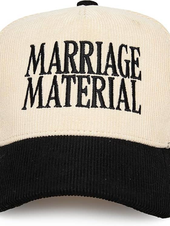 Sombrero de pana bicolor, material matrimonial, negro/beige para venta al por mayor de Funky Junque