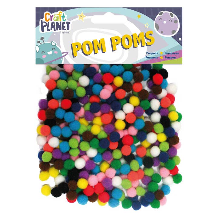 Craft Planet Pom Poms, 7mm Diameter, 9g, Assorted Colours for wholesale by West Design Products UK