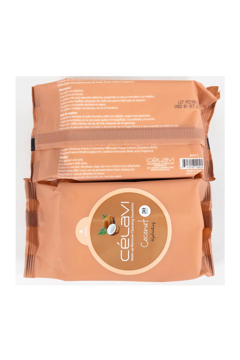 PINEAPPLE Beauty – Großhandel Gesichts- & Körpertücher – Celavi MT015 Kokos Make-up-Entfernungs-Tücher – 6er Pack4