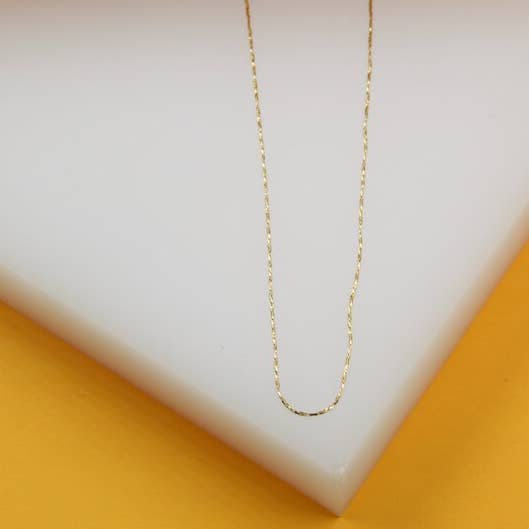MIA Jewelry - Wholesale Link & Chain Necklace - 18K Gold Filled Thin Twisted Chain Necklace (G189)1