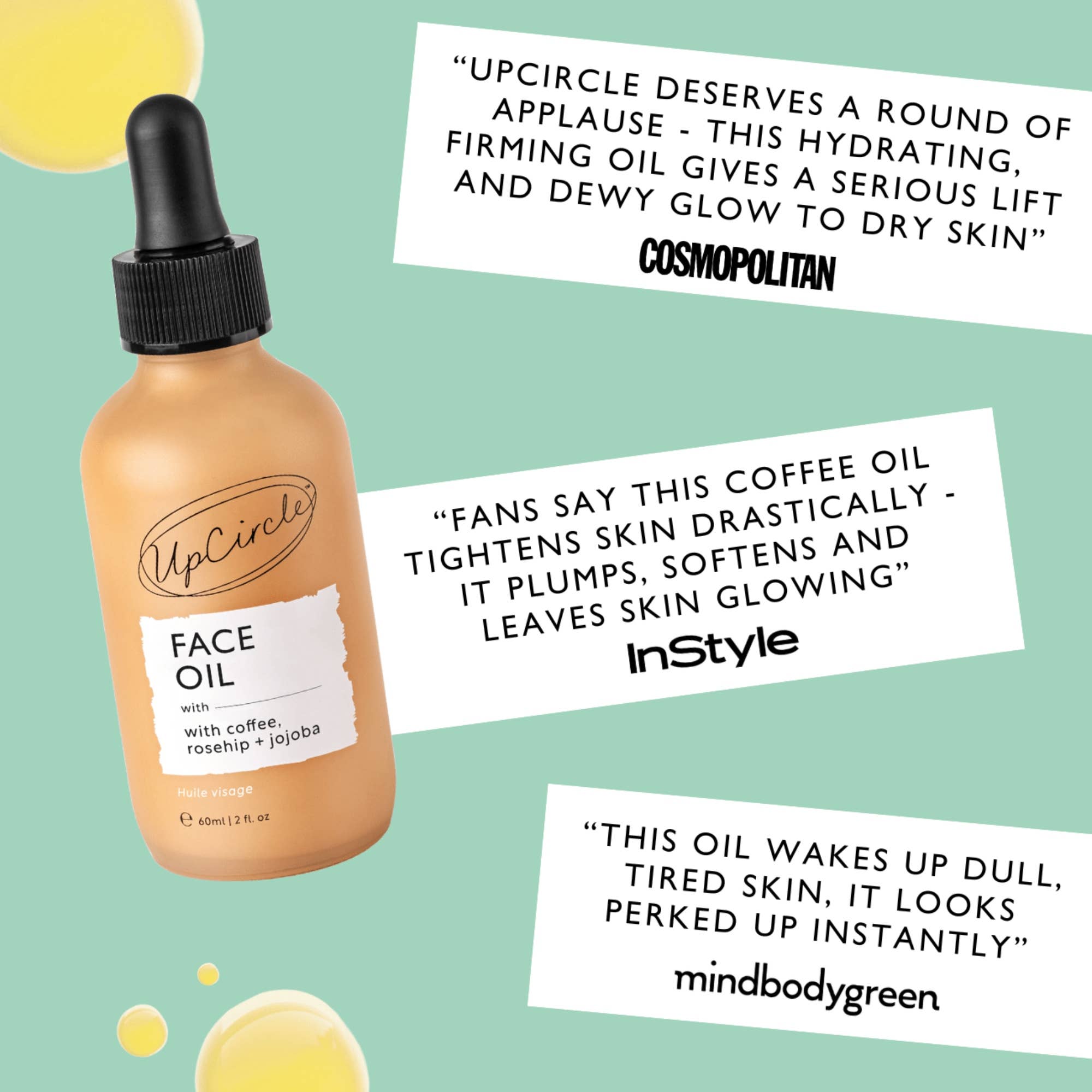 UpCircle USA - Vente Huile pour le visage - Cadeau Taille Jumbo - Huile Visage avec Café, Églantier + Jojoba10