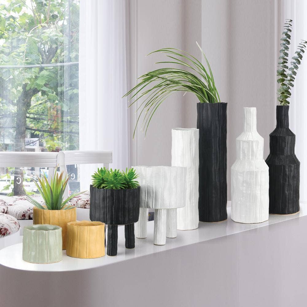 Galore Home - Wholesale Plant Pot - SALE | 8" Top | Capricorn Collection: Ceramic Pot With Legs2