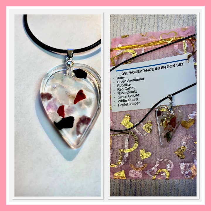 AMOR Y ACEPTACIÓN -Use su collar con colgante de intenciones para venta al por mayor de Orgonics by Driftwood Works Inc