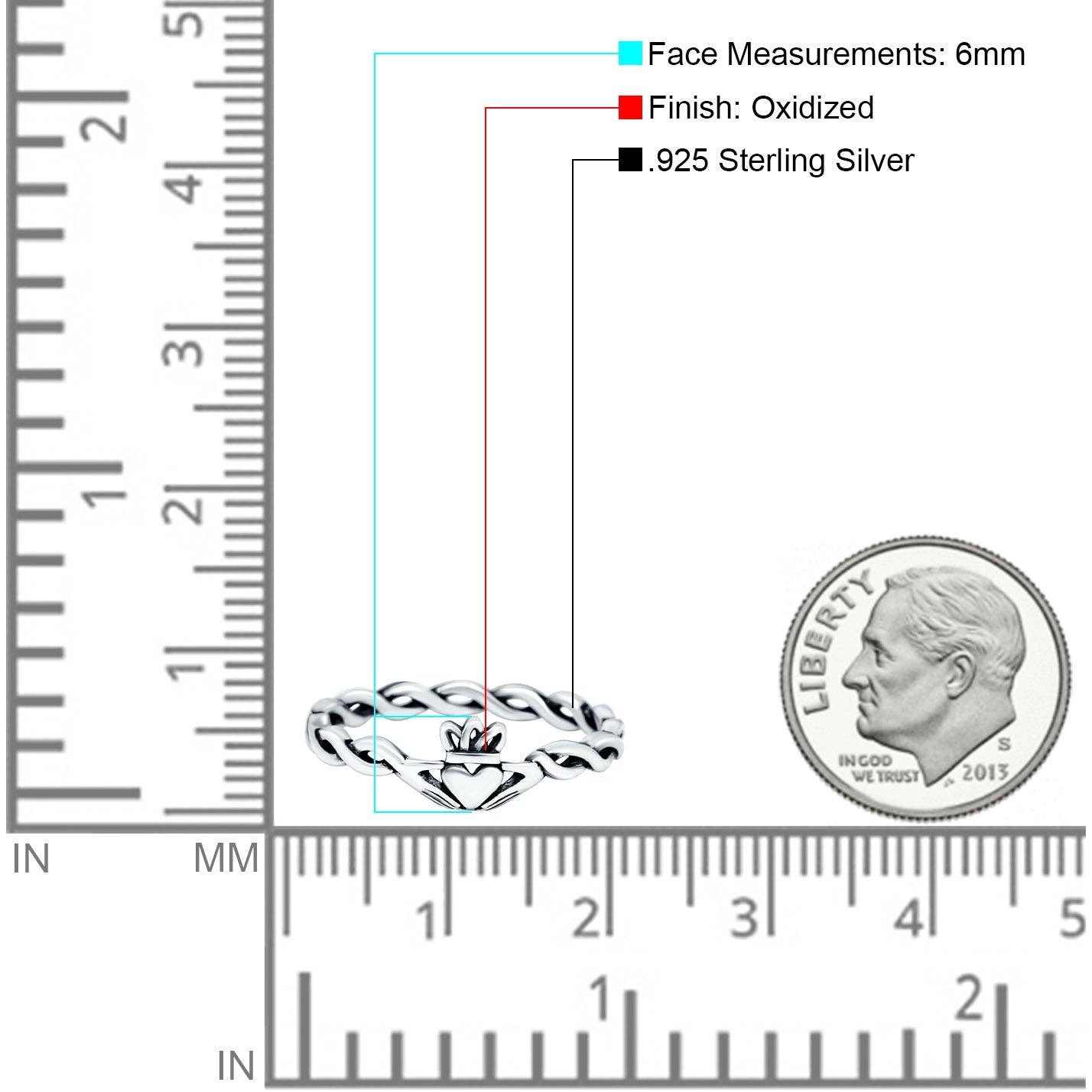 Argento Sterling. Anello Claddagh con corda in argento sterling 925 in vendita all'ingrosso su Faire3