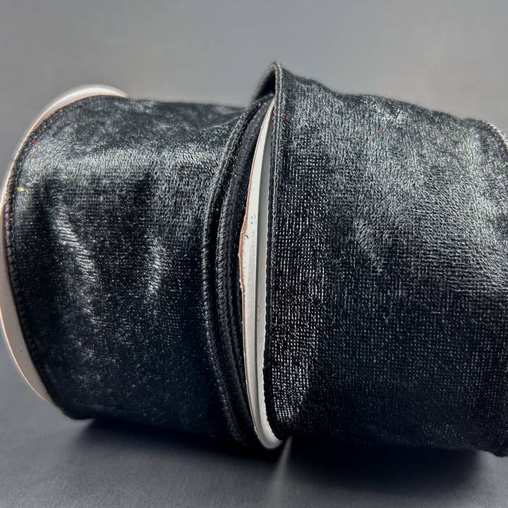 2.5"X10Y Black Lush Velvet 72430-40-21 for wholesale by Trendy tree