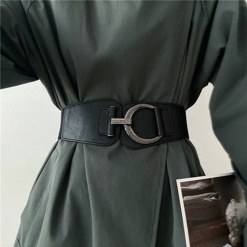 Noir Ceinture large extensible polyvalente vintage DPWB2831 en vente sur Faire1