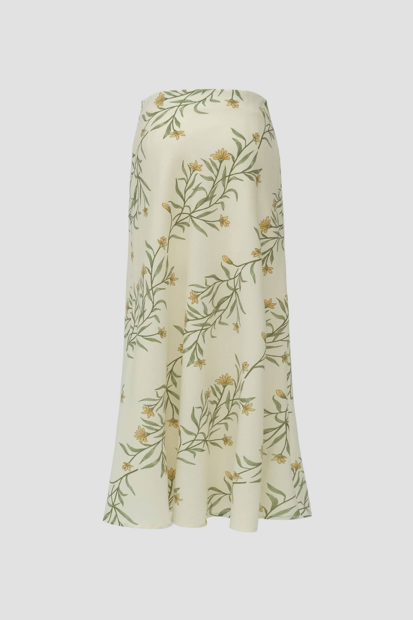 CREAM MULTI LINEN BACK SLIT FLORAL PRINT MAXI SKIRT for wholesale on Faire1