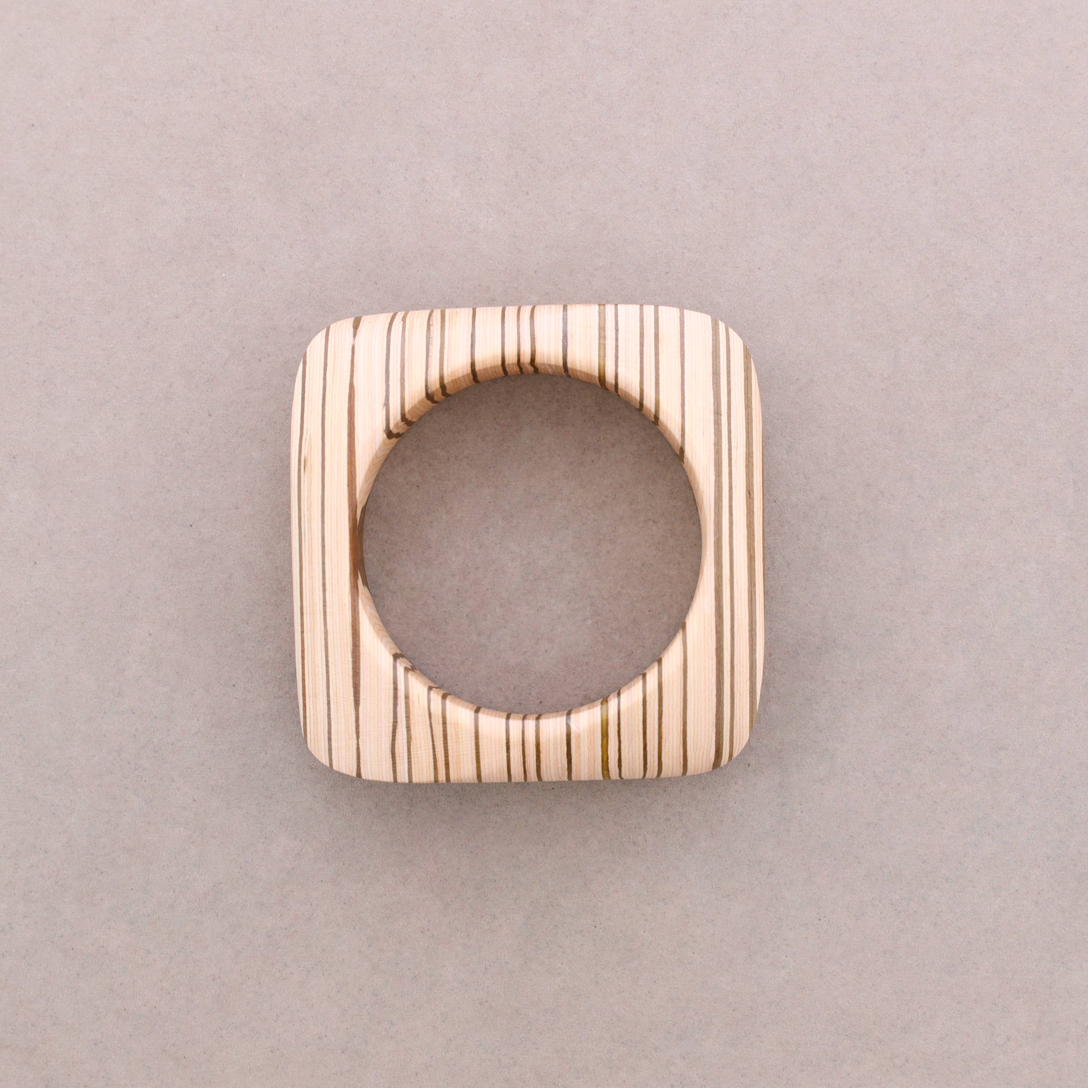 Sonata - Wholesale Snap Jewelry - Square Rigid Wooden Bracelet1