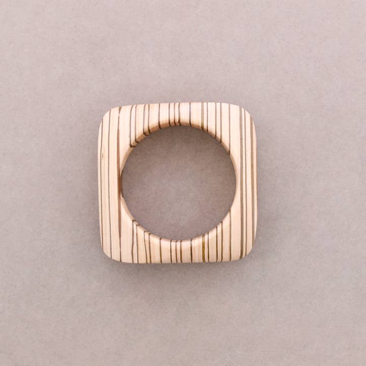 Sonata - Wholesale Snap Jewelry - Square Rigid Wooden Bracelet1
