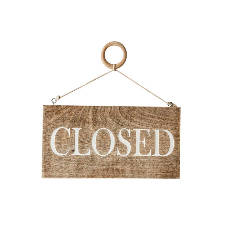 Foreside Home & Garden - Wholesale Sign - Brooks Wood Hanging Open Closed Sign1
