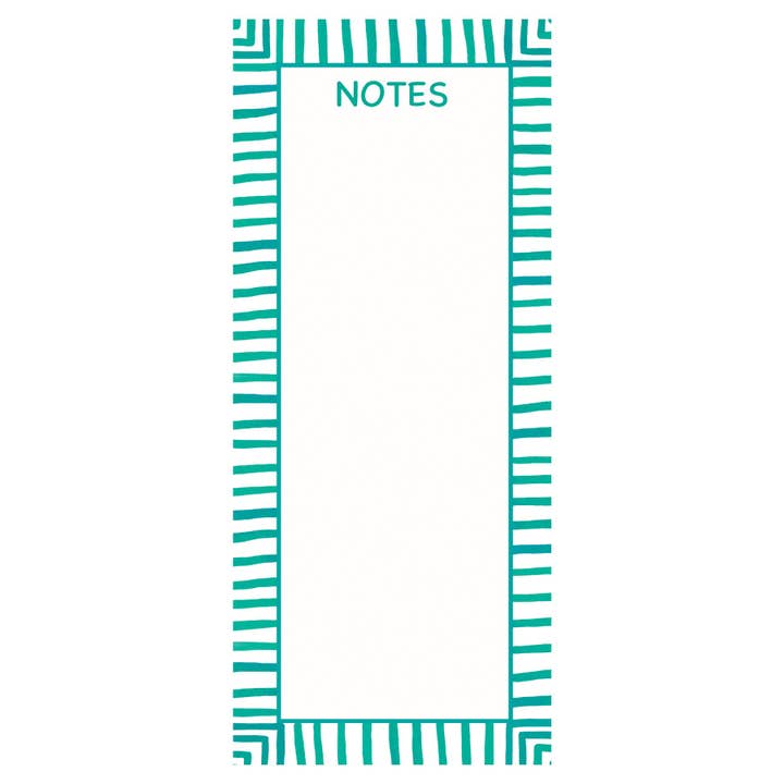 Teal Stripes Notepad (3.625" x 8.5") | 75 Sheets for wholesale by Lucy Grymes Designs