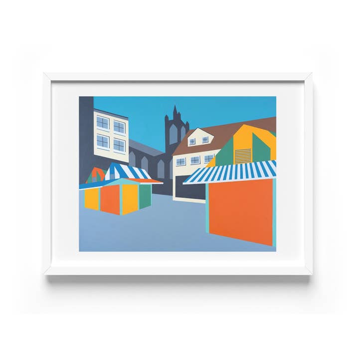 NORWICH MARKET Print for wholesale by Rebecca Pymar