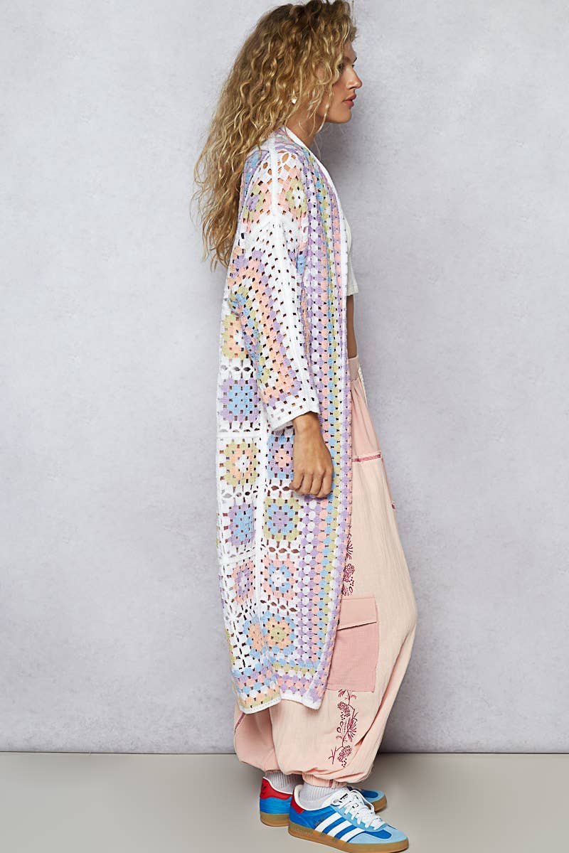 Pol Clothing - Wholesale Cardigan - Women's - Long Sleeve Crochet Various Colors Cardigan13