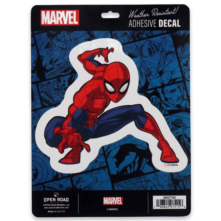 Marvel Spider-Man Web Shooting Adhesive Decal for wholesale by Open Road Brands, LLC