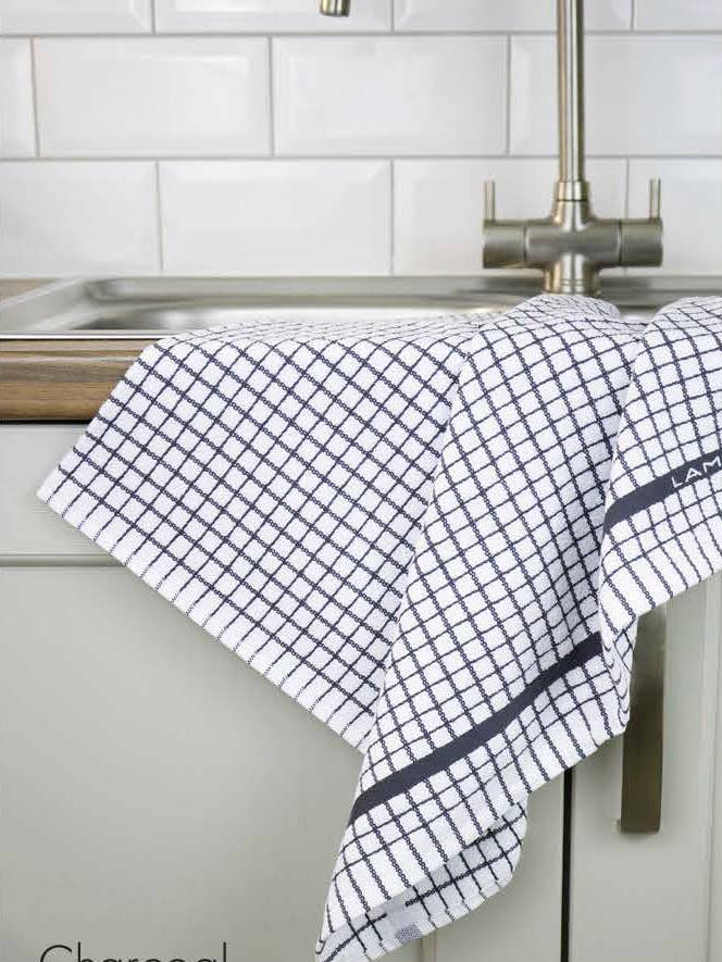 Poli-Dri Cotton Tea Towel - Charcoal Grey for wholesale by Samuel Lamont and Sons